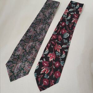 Two Vintage Bert Pultizer All Silk Ties Made In USA